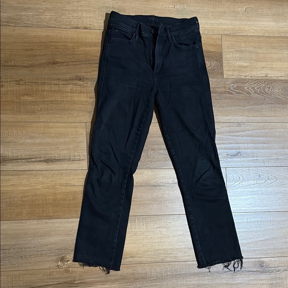 Black Frayed Hem Jeans